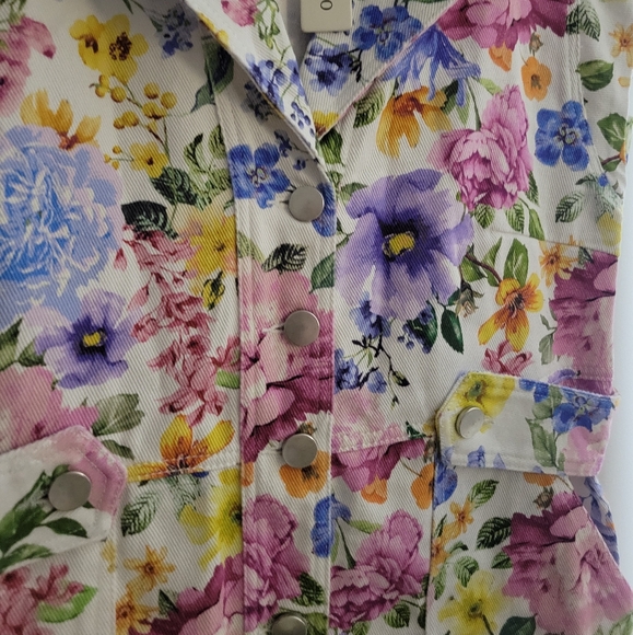 NWT Olivaveous Eternal Spring Floral Print Utility Mini Dress Button Front MD - Picture 12 of 16